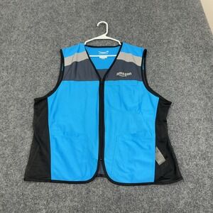 Amazon Vest Men XL Blue Polyester Reflective Uniform Luly Yang Workwear Gorpcore